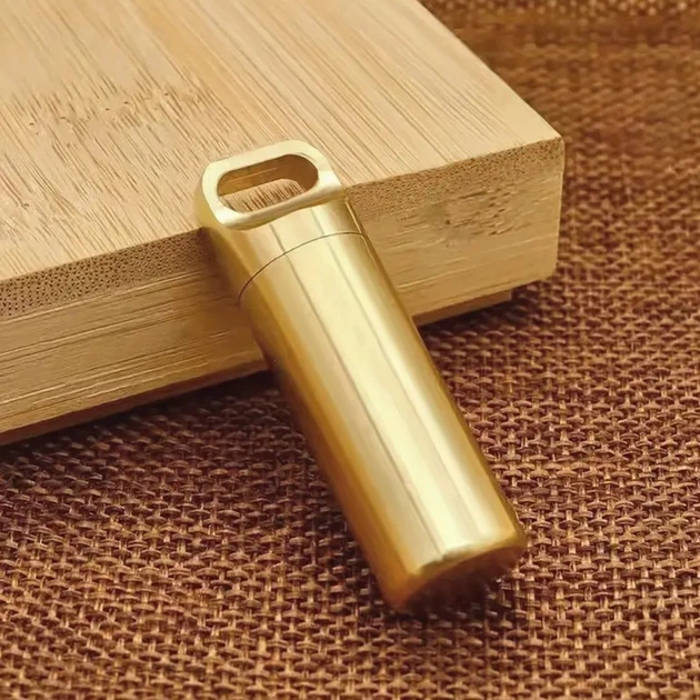 Edc таблетница латунная капсула-контейнер Brass М - Фото 1 Edc таблетница латунная капсула-контейнер Brass М - изображение 1