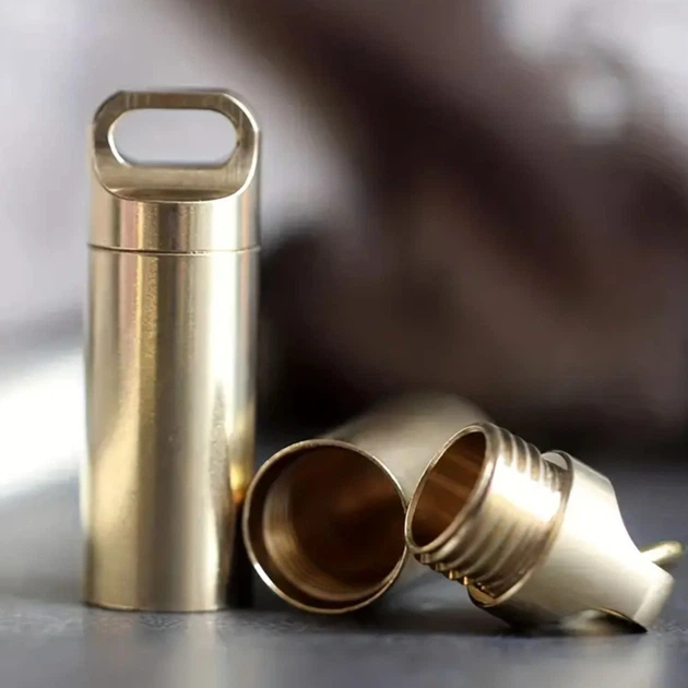Edc таблетница латунная капсула-контейнер Brass М - Фото 5 Edc таблетница латунная капсула-контейнер Brass М - изображение 5