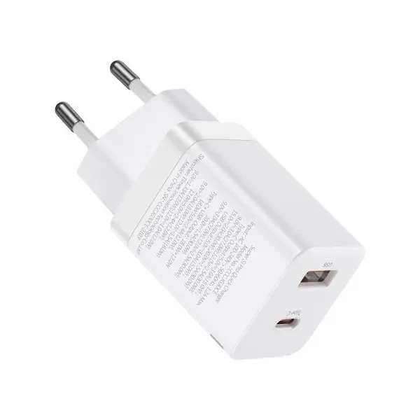 Мережевий зарядний пристрій Baseus Super Si Pro Quick Charger C+U 30W EU, Білий CCSUPP-E02 - изображение 3