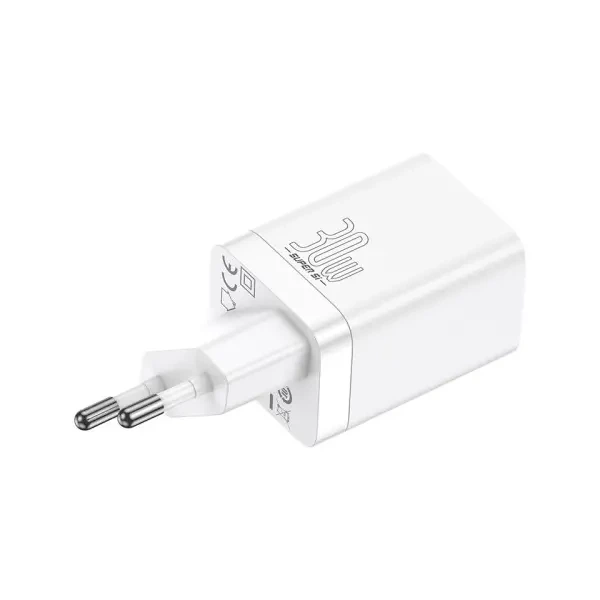 Мережевий зарядний пристрій Baseus Super Si Pro Quick Charger C+U 30W EU, Білий CCSUPP-E02 - изображение 5