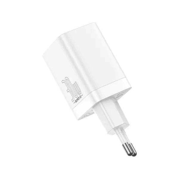 Мережевий зарядний пристрій Baseus Super Si Pro Quick Charger C+U 30W EU, Білий CCSUPP-E02 - изображение 6