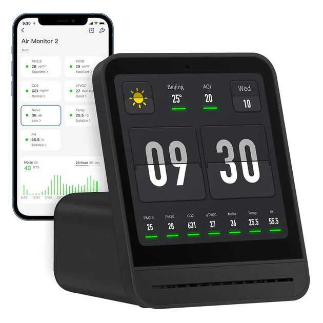 Аналізатор якості повітря Xiaomi Qingping ClearGrass Air Detector Gen 2 (CGS2) Black - зображення 5
