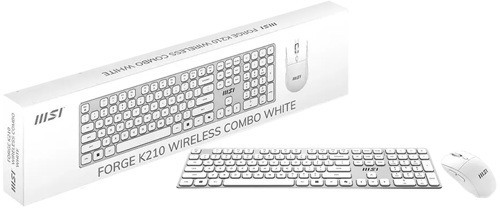Zestaw bezprzewodowy MSI Forge K210 Combo Wireless White (S11-43US319-Y92) - obraz 2