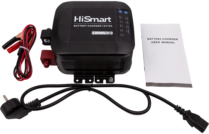 Зарядное устройство HiSmart для аккумуляторов 12 В 10 А (NV822706) - Фото 4 Зарядное устройство HiSmart для аккумуляторов 12 В 10 А (NV822706) - изображение 4