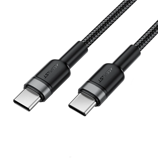 Кабель Acefast C22-03 Type-C to Type-C 60W 1.2m (black) - Фото 3 Кабель Acefast C22-03 Type-C to Type-C 60W 1.2m (black) - изображение 3