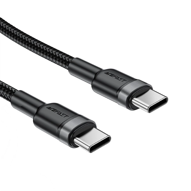 Кабель Acefast C22-03 Type-C to Type-C 60W 1.2m (black) - Фото 4 Кабель Acefast C22-03 Type-C to Type-C 60W 1.2m (black) - изображение 4