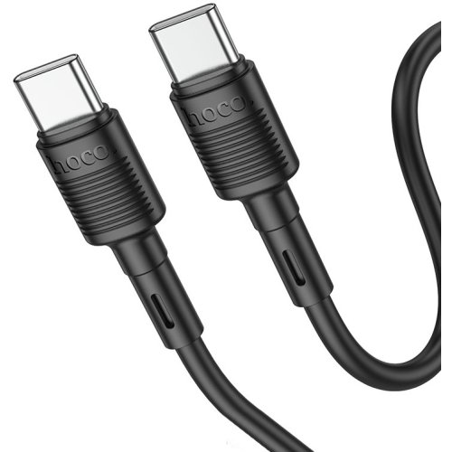 Кабель Hoco X83 Victory Type-C to Type-C 60W 1m (black) - зображення 3