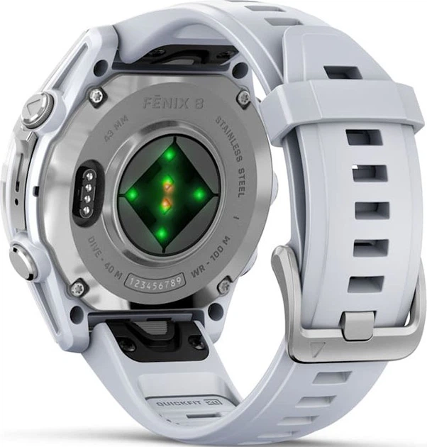Смарт-часы Garmin Fenix 8 43mm AMOLED Silver with Whitestone Silicone Band (010-02903-00/06) - изображение 3