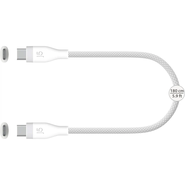 Дата кабель USB-C to USB-C 1.8m 60W (20V/3A) premium J5create (JUCX18L18W-N) - изображение 2