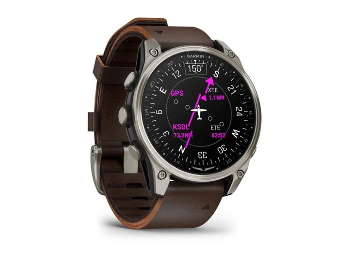 Смарт-годинник Garmin D2 Mach 2 47mm Titanium w. Oxford Brown Leather Band (010-02904-30/31) - зображення 8