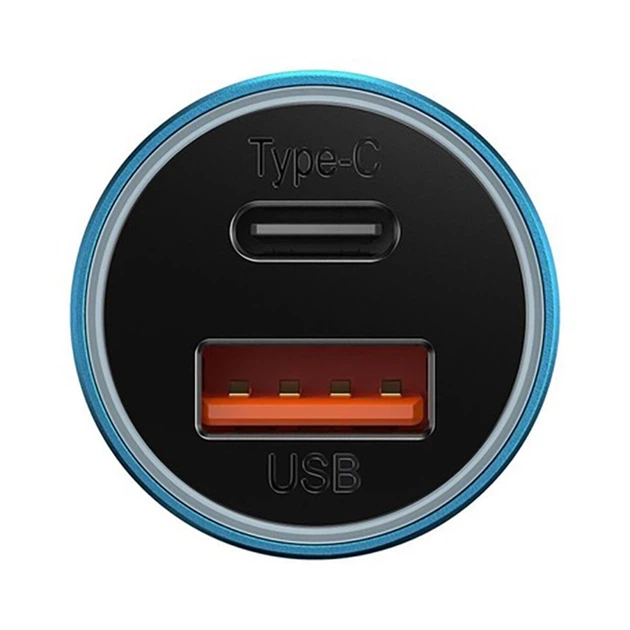 Зарядное устройство Baseus Golden Contactor Max 60 Вт USB + Type-C синий (CGJM000103) - Фото 4 Зарядное устройство Baseus Golden Contactor Max 60 Вт USB + Type-C синий (CGJM000103) - изображение 4