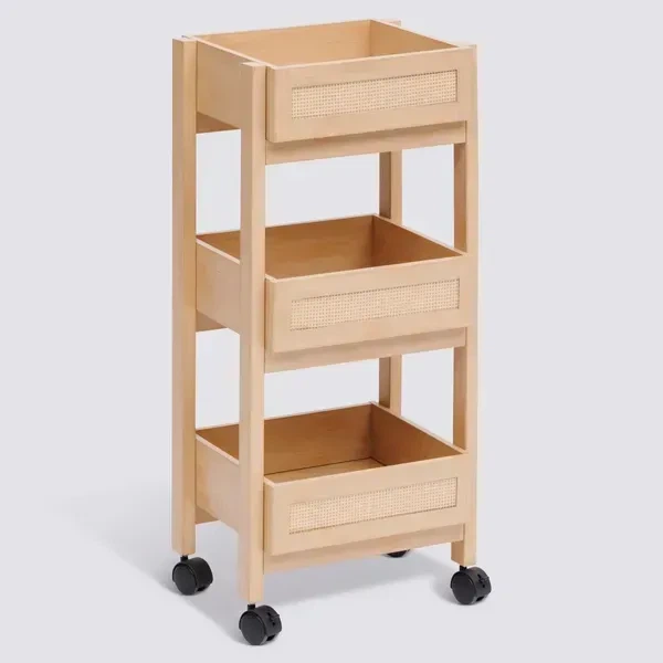 Кухонная тележка на 3 яруса 5five CANE, 39,6×30×85,5 см, натуральный и черный - изображение 8