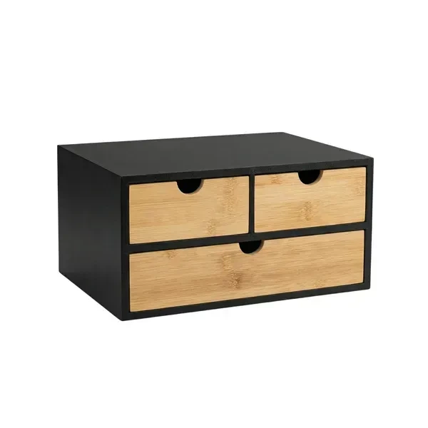Настольный органайзер с 3 ящиками BOXIMO, 32×25×16 см, натурального цвета - Фото 2 Настольный органайзер с 3 ящиками BOXIMO, 32×25×16 см, натурального цвета - изображение 2