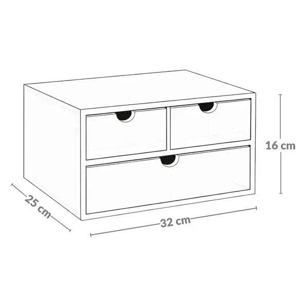 Настольный органайзер с 3 ящиками BOXIMO, 32×25×16 см, натурального цвета - Фото 5 Настольный органайзер с 3 ящиками BOXIMO, 32×25×16 см, натурального цвета - изображение 5