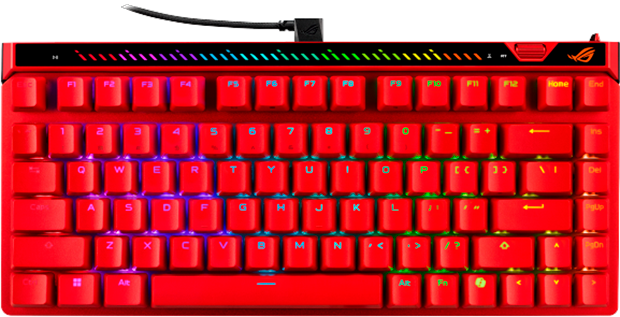 Клавіатура дротова Asus ROG Falchion Ace 75 HE HFX V2 Magnetic Switch USB Red (90MP047H-BKUA60) - Фото 1 Клавіатура дротова Asus ROG Falchion Ace 75 HE HFX V2 Magnetic Switch USB Red (90MP047H-BKUA60) - зображення 1