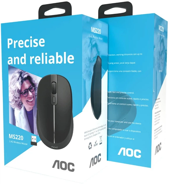 Мышь AOC MS220B Wireless Black (MS220B/LA) - Фото 11 Мышь AOC MS220B Wireless Black (MS220B/LA) - изображение 11