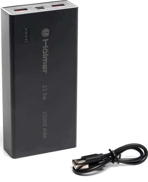 УМБ Holmer NRG-01 Rabbit 20000 mAh 22.5W Black - Фото 4 УМБ Holmer NRG-01 Rabbit 20000 mAh 22.5W Black - зображення 4