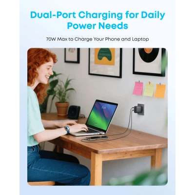 Зарядное устройство Anker 3xUSB-C PD3.0 + 1xUSB 70W black (A121CG11) - изображение 3