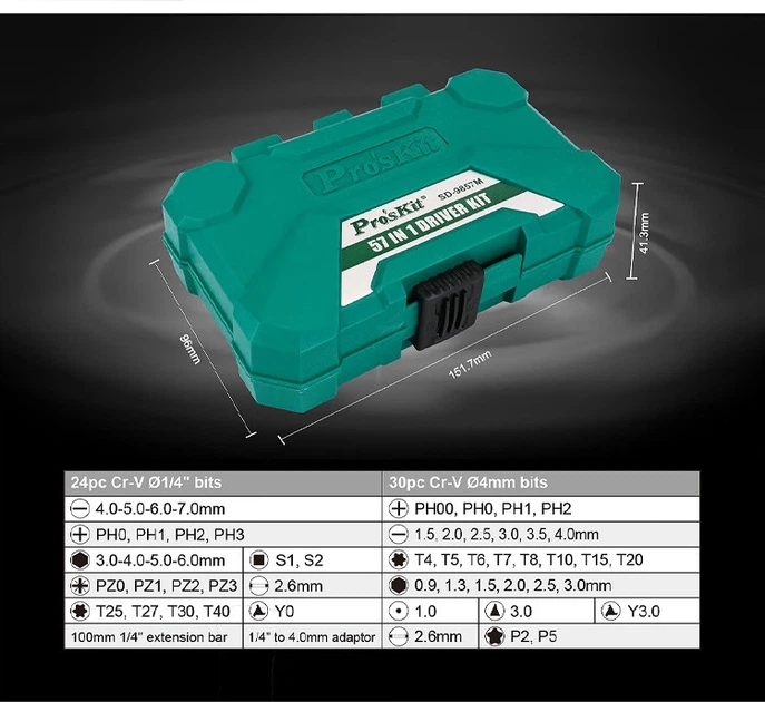 Набір викруток Pro'sKit SD-9857M багатофункціональний - зображення 7