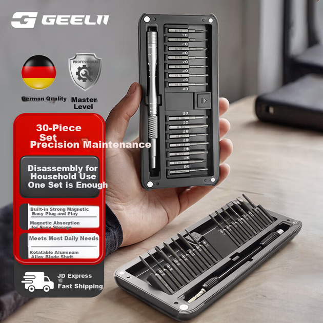 Набор отверток GeeLii 9803 из 30 предметов, крестовые, плоские и шестигранные, для ноутбука - изображение 4