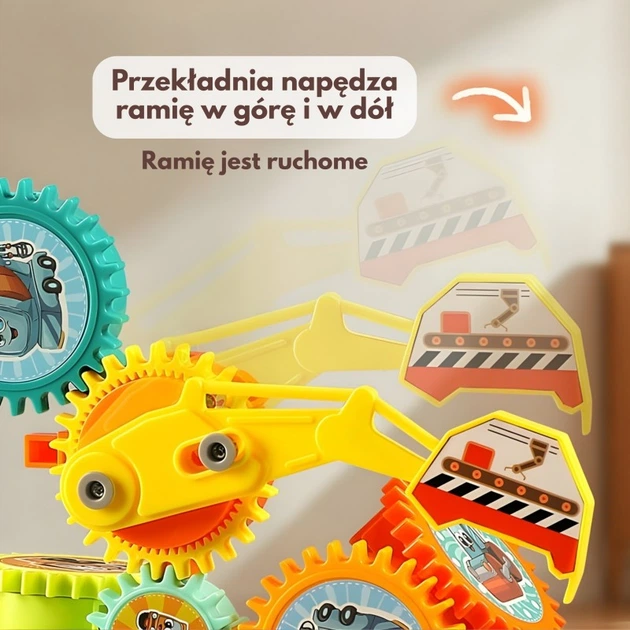 Klocki konstrukcyjne Woopie Zębatki ruchome Silnik elektryczny 18 elementów (5906280658472) - obraz 6
