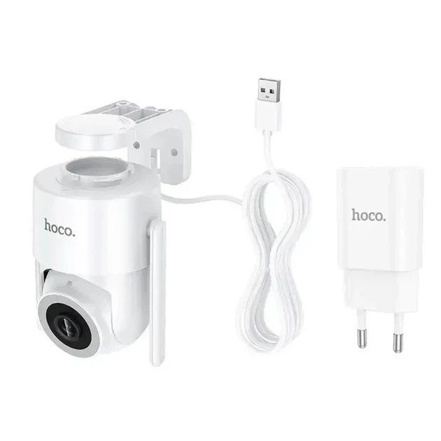 IP-камера видеонаблюдения Hoco D10 PTZ HD, 2MP, FullHD, IP65, white - изображение 6
