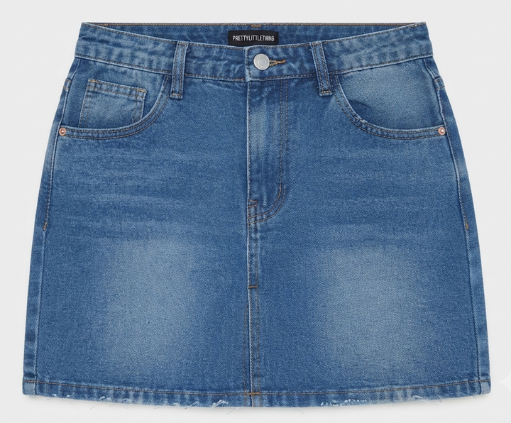 Стильна джинсова спідниця prettylittlething, 38 eu (44 ua - s/m), блакитний - зображення 2