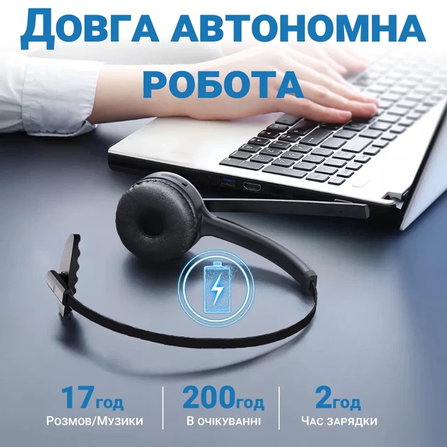 Bluetooth гарнитура Digital Lion TH10 с микрофоном, шумоподавлением, черная - изображение 5