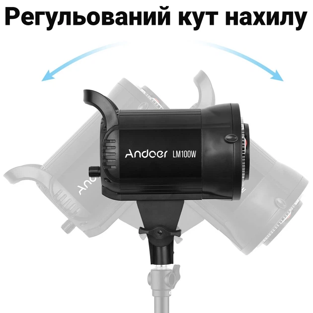 Постоянный LED свет Andoer LM100W 100 Вт черный с регулировкой яркости - изображение 5