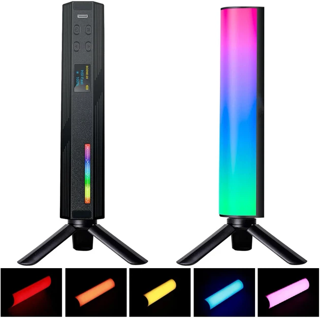 Портативная светодиодная лампа Andoer W200RGB RGB 2500-9000K пластик черный - изображение 6