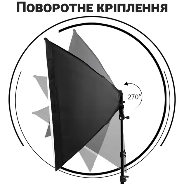 Комплект студийного освещения Andoer SBK-04-2 2 софтбокса флуоресцентных 135 Вт алюминий - изображение 7