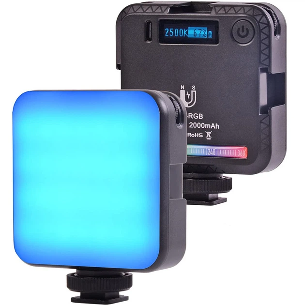 Заполняющее накамерное светло Andoer W64RGB Mini RGB LED 2500-9000K черное - изображение 10