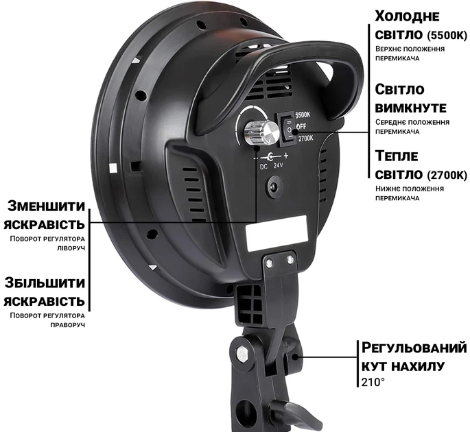 Студийный светодиодный софтбокс Andoer SBK-03 500x700 см с штативом авиационный алюминий - изображение 2
