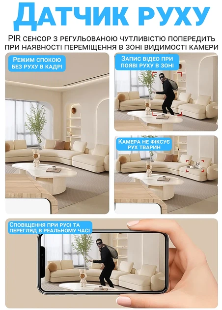WiFi мини камера видеонаблюдения Camsoy S70W с двойной линзой 1920x1080 Пластик Черный - Фото 5 WiFi мини камера видеонаблюдения Camsoy S70W с двойной линзой 1920x1080 Пластик Черный - изображение 5