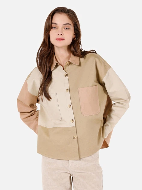 Рубашка хлопковая оверсайз женская Colin's CL1072136LKH M-L Light Khaki (8684112469041) - Фото 1 Рубашка хлопковая оверсайз женская Colin's CL1072136LKH M-L Light Khaki (8684112469041) - изображение 1