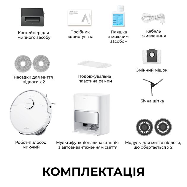 Робот-пилосос Mova P50 Pro Ultra 19000 Па до 136 м² вологе прибирання станція самообслуговування LIDAR Білий - Фото 12 Робот-пилосос Mova P50 Pro Ultra 19000 Па до 136 м² вологе прибирання станція самообслуговування LIDAR Білий - зображення 12