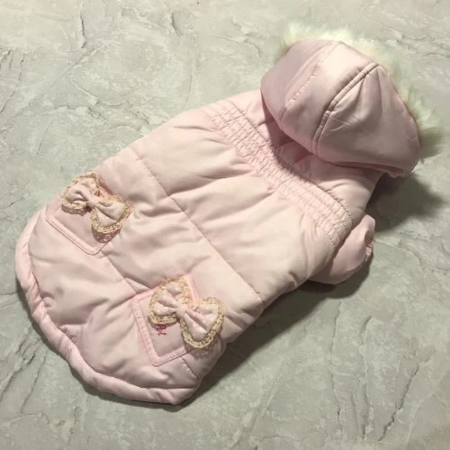 Зимняя куртка для собак Бантики на спинке, с капюшоном, розовая XL Is Pet 000355320 - Фото 2 Зимняя куртка для собак Бантики на спинке, с капюшоном, розовая XL Is Pet 000355320 - изображение 2
