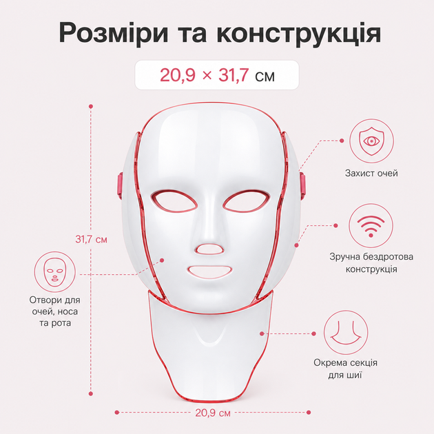 Беспроводная LED-маска для лица и шеи - изображение 2