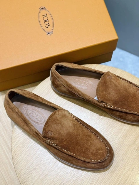 Мужские замшевые лоферы TOD'S коричневого цвета размер 41 - изображение 8