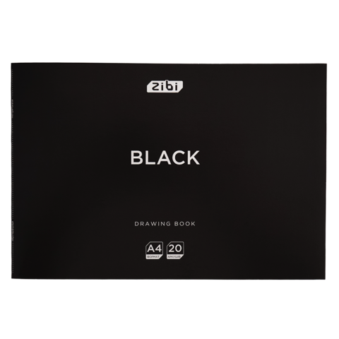 Альбом для малювання BLACK, А4, 20 арк., 120 г/м2, на скобі, чорний, KIDS Line - Фото 1 Альбом для малювання BLACK, А4, 20 арк., 120 г/м2, на скобі, чорний, KIDS Line - изображение 1