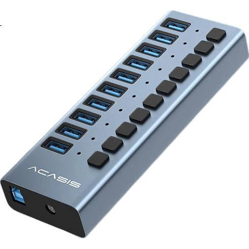 Хаб Acasis HS-710MG USB 3.1 на 10 портов с индивидуальными выключателями, 10 Гбит/с, для MacBook - Фото 2 Хаб Acasis HS-710MG USB 3.1 на 10 портов с индивидуальными выключателями, 10 Гбит/с, для MacBook - изображение 2