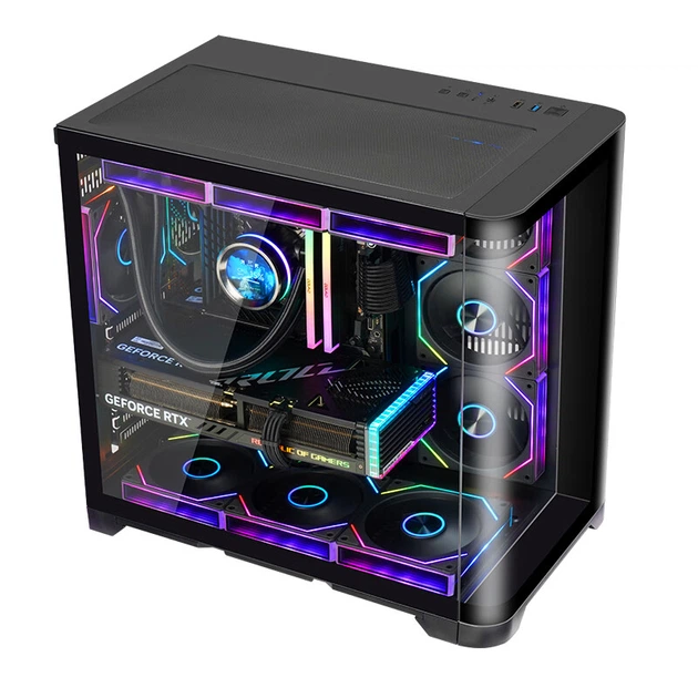 Корпус Wanjia Tianmu PLUS ATX черный с изогнутым закаленным стеклом, 10 мест под вентиляторы, СЖО 360 мм - Фото 6 Корпус Wanjia Tianmu PLUS ATX черный с изогнутым закаленным стеклом, 10 мест под вентиляторы, СЖО 360 мм - изображение 6
