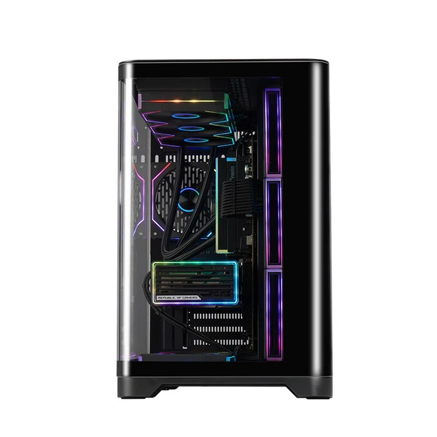 Корпус Wanjia Tianmu PLUS ATX черный с изогнутым закаленным стеклом, 10 мест под вентиляторы, СЖО 360 мм - Фото 7 Корпус Wanjia Tianmu PLUS ATX черный с изогнутым закаленным стеклом, 10 мест под вентиляторы, СЖО 360 мм - изображение 7
