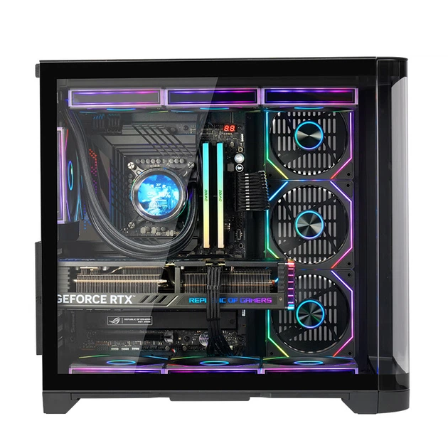 Корпус Wanjia Tianmu PLUS ATX черный с изогнутым закаленным стеклом, 10 мест под вентиляторы, СЖО 360 мм - Фото 8 Корпус Wanjia Tianmu PLUS ATX черный с изогнутым закаленным стеклом, 10 мест под вентиляторы, СЖО 360 мм - изображение 8