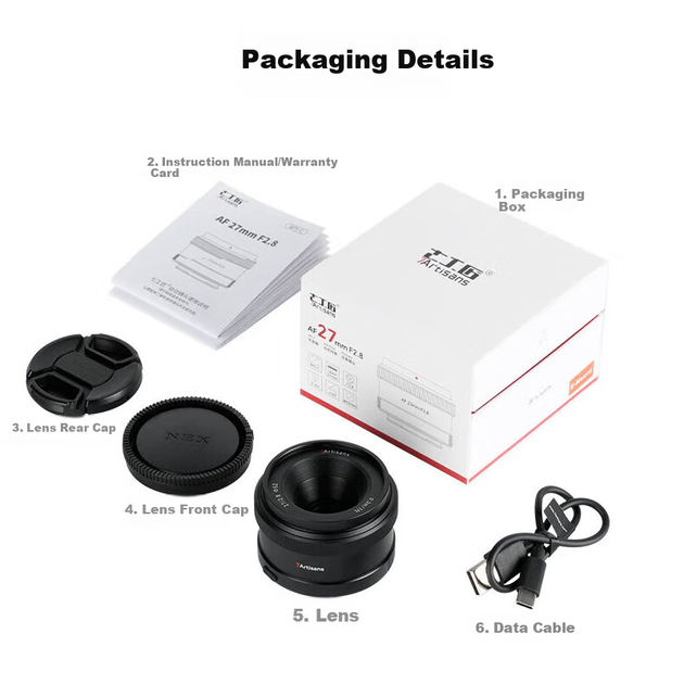 Объектив Qigongjiang AF 27 мм f/2.8 с автофокусом для Sony E, черный - изображение 8