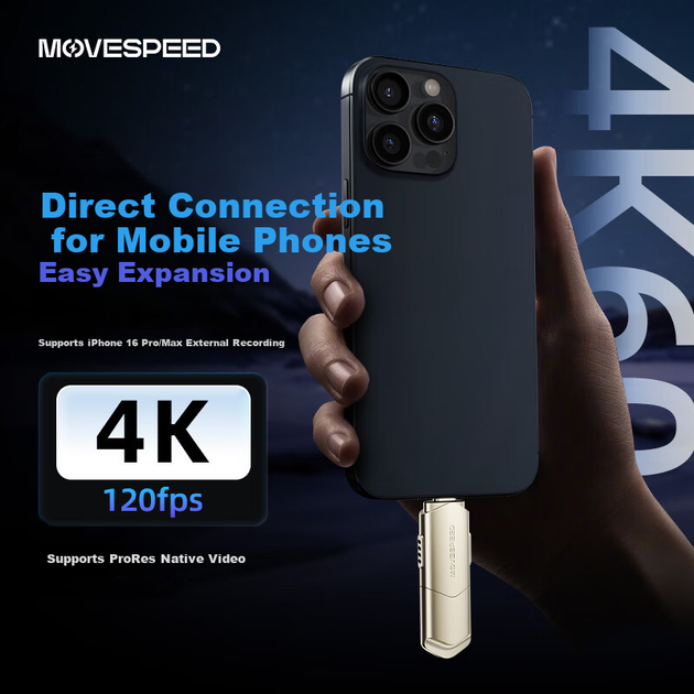 Флеш-накопитель MOVE SPEED 256 ГБ с твердотельным накопителем и двойным интерфейсом USB 3.2/Type-C для телефонов, компьютеров, автомобилей и других устройств. Большая емкость, скорость чтения/записи 1000 МБ/с. Поддерживает Apple 15-17 Midnight NT10. - изображение 6