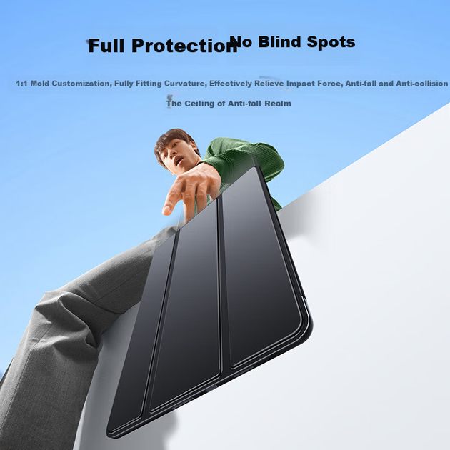 Чехол UGREEN для Huawei MatePad Pro 12.2 дюйма 2024 и 2025 с тройной подставкой, противоударный, черный - изображение 2