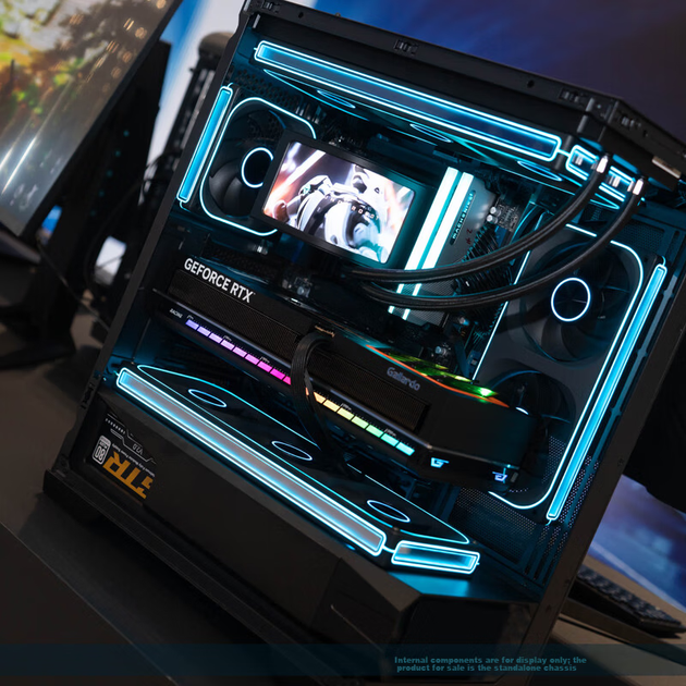 Корпус ThundeRobot Black Warrior Genesis игровой с панорамным стеклом 270 градусов, поддержка ATX, СЖО 360 мм и 9 вентиляторов - изображение 5