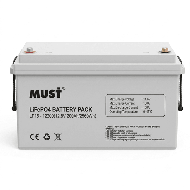 Акумуляторна батарея LiFePO4 MUST LP1500-12200, 12.8 В 200 А·год - Фото 1 Акумуляторна батарея LiFePO4 MUST LP1500-12200, 12.8 В 200 А·год - зображення 1