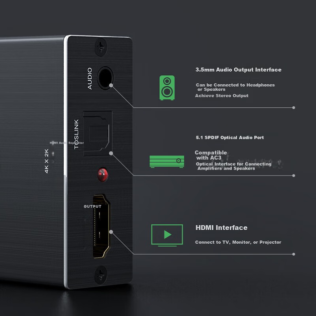 Аудиоразделитель BIAZE XL-zh87 HDMI 4K - изображение 3